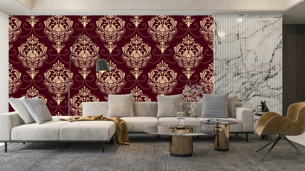 Royal Victorian Damask Wallpaper, Seamless Pattern Mural, Oversized Custom Size Wall Art, Non - Woven, Non - Adhesive, Modern Wall Paper, Removable - Adawall Wallpaper - Registered Trade Accounts Only, Wallpaper Wholesale Account - W78086 - Adawall Wholesale - Wallpaper Wholesaler