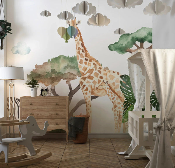 Savannah Watercolor Wallpaper, Seamless Pattern Mural, Oversized Custom Size Wall Art, Non - Woven, Non - Adhesive, Modern Wall Paper, Removable - Adawall Wallpaper - Registered Trade Accounts Only, Wallpaper Wholesale Account - W77954 - Adawall Wholesale - Wallpaper Wholesaler