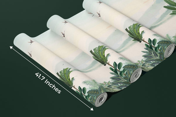 Scenic Jungle Wallpaper, Flying Birds Mural, Oversized Custom Size Wall Art, Non - Woven, Non - Adhesive, Modern Wall Paper, Removable - Adawall Wallpaper - Registered Trade Accounts Only, Wallpaper Wholesale Account - W78195 - Adawall Wholesale - Wallpaper Wholesaler