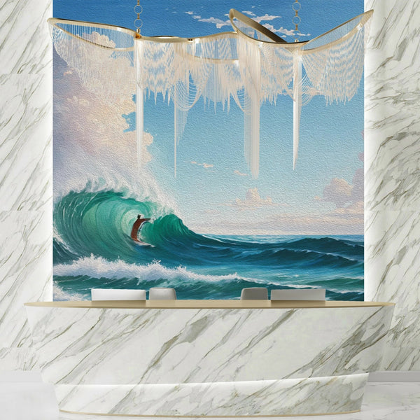 Sea Wave Wallpaper, Oil Painting Mural, Oversized Custom Size Wall Art, Non - Woven, Non - Adhesive, Modern Wall Paper, Removable - Adawall Wallpaper - Registered Trade Accounts Only, Wallpaper Wholesale Account - W77604 - Adawall Wholesale - Wallpaper Wholesaler