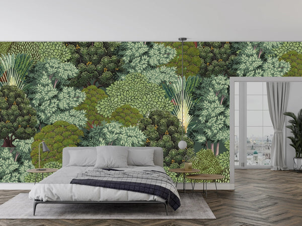 Seamless Trees Wallpaper, Traditional Mural, Oversized Custom Size Wall Art, Non - Woven, Non - Adhesive, Modern Wall Paper, Removable - Adawall Wallpaper - Registered Trade Accounts Only, Wallpaper Wholesale Account - W77561 - Adawall Wholesale - Wallpaper Wholesaler