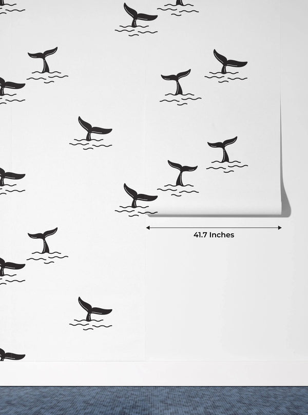 Shark Fin Wallpaper, Seamless Pattern Mural, Oversized Custom Size Wall Art, Non - Woven, Non - Adhesive, Modern Wall Paper, Removable - Adawall Wallpaper - Registered Trade Accounts Only, Wallpaper Wholesale Account - W77789 - Adawall Wholesale - Wallpaper Wholesaler