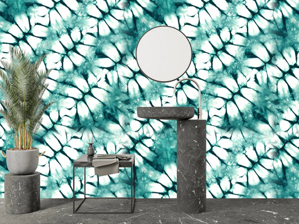 Shibori Green Tones Wallpaper, Seamless Pattern Mural, Oversized Custom Size Wall Art, Non - Woven, Non - Adhesive, Modern Wall Paper, Removable - Adawall Wallpaper - Registered Trade Accounts Only, Wallpaper Wholesale Account - W77570 - Adawall Wholesale - Wallpaper Wholesaler