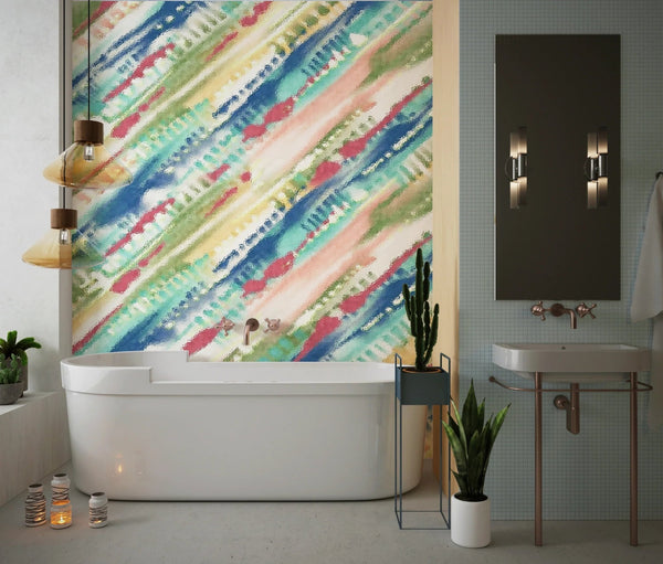 Shibori Tie Dye Wallpaper, Seamless Mural, Oversized Custom Size Wall Art, Non - Woven, Non - Adhesive, Modern Wall Paper, Removable - Adawall Wallpaper - Registered Trade Accounts Only, Wallpaper Wholesale Account - W77882 - Adawall Wholesale - Wallpaper Wholesaler
