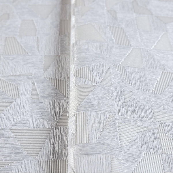 Shimmering Geometric Shapes Wallpaper, Cream Deep Embossed Asymmetrical Design Wallcovering - Walloro High End Wallcoverings & More