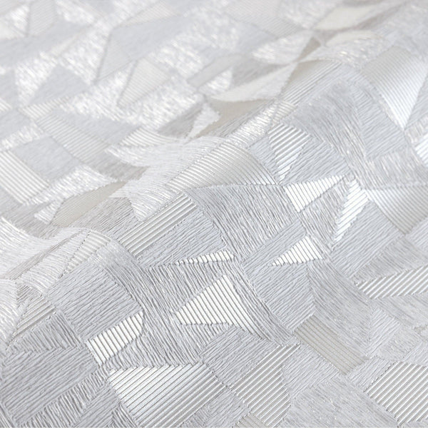 Shimmering Geometric Shapes Wallpaper, Cream Deep Embossed Asymmetrical Design Wallcovering - Walloro High End Wallcoverings & More