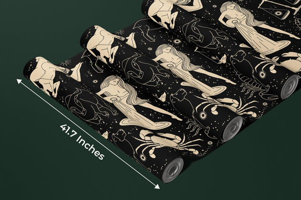 Signs Zodiac Wallpaper, Seamless Pattern Mural, Oversized Custom Size Wall Art, Non - Woven, Non - Adhesive, Modern Wall Paper, Removable - Adawall Wallpaper - Registered Trade Accounts Only, Wallpaper Wholesale Account - W77950 - Adawall Wholesale - Wallpaper Wholesaler