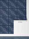 Silver Art Deco Wallpaper, Dark Blue Background Mural, Oversized Custom Size Wall Art, Non - Woven, Non - Adhesive, Modern Wall Paper, Removable - Adawall Wallpaper - Registered Trade Accounts Only, Wallpaper Wholesale Account - W77803 - Adawall Wholesale - Wallpaper Wholesaler