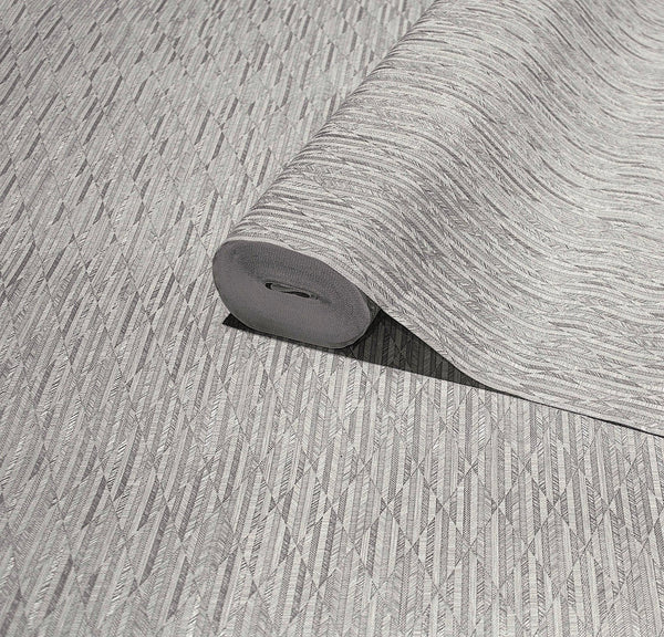Silver Diamond Shapes Wallpaper, Shiny 3D Deep Embossed Lines Stylish Modern Wallcovering - Adawall Wallpaper - Registered Trade Accounts Only, Wallpaper Wholesale Account - 23205-3 - Adawall Wholesale - Wallpaper Wholesaler