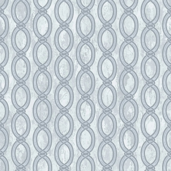 Silver Geometric Chain Pattern Wallpaper, Deep Embossed Stylish Sparkling Luxury Design - Walloro High End Wallcoverings & More