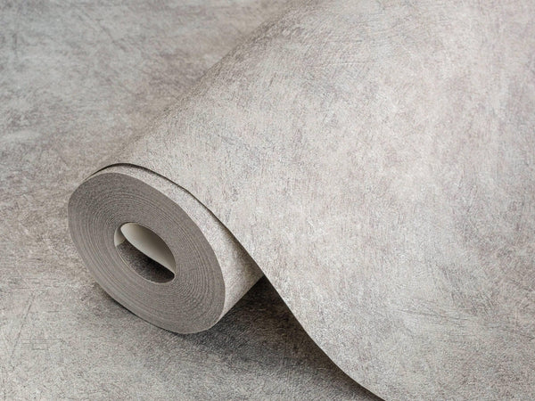 Silver Timeless Distressed 3D Embossed Wallpaper, Stylish Metallic Neutral Colors Wallcovering - Walloro High End Wallcoverings & More