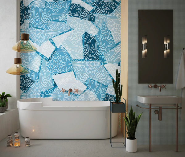 Snowflakes, Ice Colors Wallpaper, Seamless Pattern Mural, Oversized Custom Size Wall Art, Non - Woven, Non - Adhesive, Modern Wall Paper, Removable - Adawall Wallpaper - Registered Trade Accounts Only, Wallpaper Wholesale Account - W78213 - Adawall Wholesale - Wallpaper Wholesaler