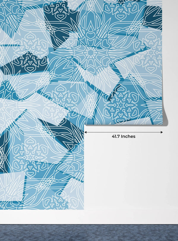 Snowflakes, Ice Colors Wallpaper, Seamless Pattern Mural, Oversized Custom Size Wall Art, Non - Woven, Non - Adhesive, Modern Wall Paper, Removable - Adawall Wallpaper - Registered Trade Accounts Only, Wallpaper Wholesale Account - W78213 - Adawall Wholesale - Wallpaper Wholesaler