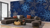 Snowflakes Wallpaper, Seamless Pattern Mural, Oversized Custom Size Wall Art, Non - Woven, Non - Adhesive, Modern Wall Paper, Removable - Adawall Wallpaper - Registered Trade Accounts Only, Wallpaper Wholesale Account - W78028 - Adawall Wholesale - Wallpaper Wholesaler