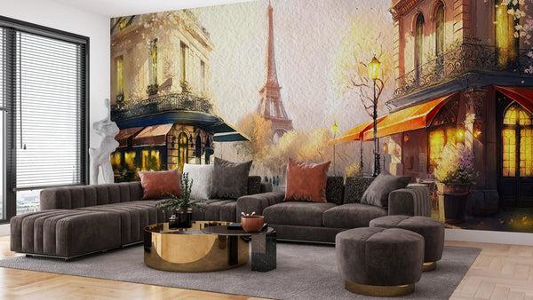 Spring in Paris Wallpaper, Eiffel Tower Mural, Oversized Custom Size Wall Art, Non - Woven, Non - Adhesive, Modern Wall Paper, Removable - Adawall Wallpaper - Registered Trade Accounts Only, Wallpaper Wholesale Account - W77820 - Adawall Wholesale - Wallpaper Wholesaler