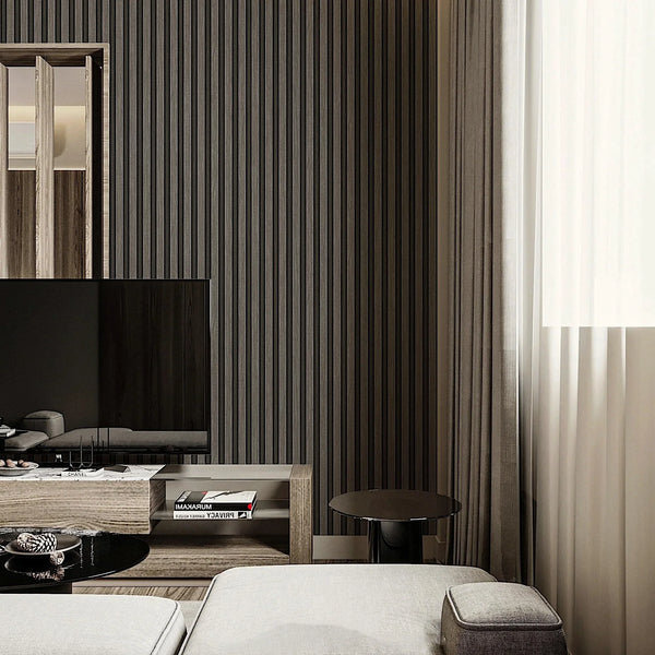 Tan Wood Panel Look Wallpaper, 3D Embossed textured Wooden Pattern Wallcovering, Modern, Stylish - Walloro High End Wallcoverings & More