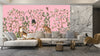 Tigers and Trees Wallpaper, Pink Background Mural, Oversized Custom Size Wall Art, Non - Woven, Non - Adhesive, Modern Wall Paper, Removable - Adawall Wallpaper - Registered Trade Accounts Only, Wallpaper Wholesale Account - W77687 - Adawall Wholesale - Wallpaper Wholesaler