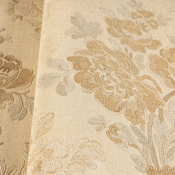Timeless Floral Embossed Wallpaper, Yellow Home Wall Decor, Aesthetic Wallpaper, Textured Wallcovering Non-Adhesive and Non-Peel and Stick - Walloro High End Wallcoverings & More