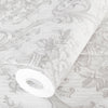Timeless Velvet Feel Damask Embossed Wallpaper, White, Silver 3D Textured, Flocked, Washable, Luxury Wall Decoration - Adawall Wallpaper - Registered Trade Accounts Only, Wallpaper Wholesale Account - 1310-1 - Adawall Wholesale - Wallpaper Wholesaler