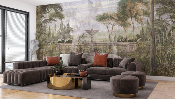 Toscana Garden Wallpaper, Plants and Trees Mural, Oversized Custom Size Wall Art, Non - Woven, Non - Adhesive, Modern Wall Paper, Removable - Adawall Wallpaper - Registered Trade Accounts Only, Wallpaper Wholesale Account - W77494 - Adawall Wholesale - Wallpaper Wholesaler