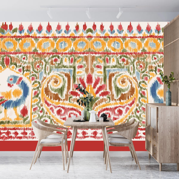 Traditional Ikat Wallpaper, Seamless Pattern Mural, Oversized Custom Size Wall Art, Non - Woven, Non - Adhesive, Modern Wall Paper, Removable - Adawall Wallpaper - Registered Trade Accounts Only, Wallpaper Wholesale Account - W77975 - Adawall Wholesale - Wallpaper Wholesaler