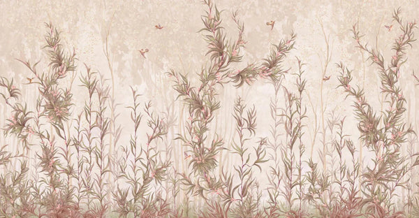 Tree Wall Mural, Vintage Beige Flowers Blossom Wallpaper, Extra Large Oversized Stylish Custom Size Wall Covering, Non - Woven, Non - Adhesive, Modern - Adawall Wallpaper - Registered Trade Accounts Only, Wallpaper Wholesale Account - SE317-3 - Adawall Wholesale - Wallpaper Wholesaler