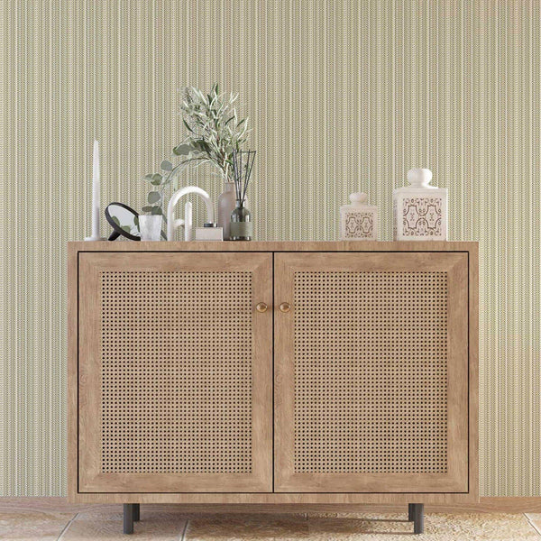 Trendy Thin Striped Textured Wallpaper, Beige Modern Minimalist Washable Pinstripe Pattern, Home Wall Interior Decor - Walloro High End Wallcoverings & More