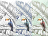 Tropical Animals Wallpaper, Green Drawing Wall Mural, Custom Size Wall Covering, Non - Woven, Non - Pasted, Removable, Art - Adawall Wallpaper - Registered Trade Accounts Only, Wallpaper Wholesale Account - FJ307-3 - Adawall Wholesale - Wallpaper Wholesaler