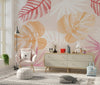 Tropical Art Wallpaper, Colorful Leaves Mural, Oversized Custom Size Wall Art, Non - Woven, Non - Adhesive, Modern Wall Paper, Removable - Adawall Wallpaper - Registered Trade Accounts Only, Wallpaper Wholesale Account - W77929 - Adawall Wholesale - Wallpaper Wholesaler