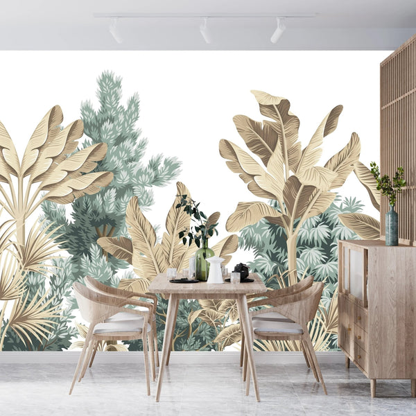 Tropical Botanical Wallpaper, Vintage Mural, Oversized Custom Size Wall Art, Non - Woven, Non - Adhesive, Modern Wall Paper, Removable - Adawall Wallpaper - Registered Trade Accounts Only, Wallpaper Wholesale Account - W77659 - Adawall Wholesale - Wallpaper Wholesaler