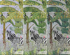 Tropical Forest Wall Mural, Flamingos, Zebra, Animals Wallpaper, Custom Size, Light Green Oversized Print, Wall Art, Nature Theme, Jungle, Removable - Adawall Wallpaper - Registered Trade Accounts Only, Wallpaper Wholesale Account - A313-1 - Adawall Wholesale - Wallpaper Wholesaler
