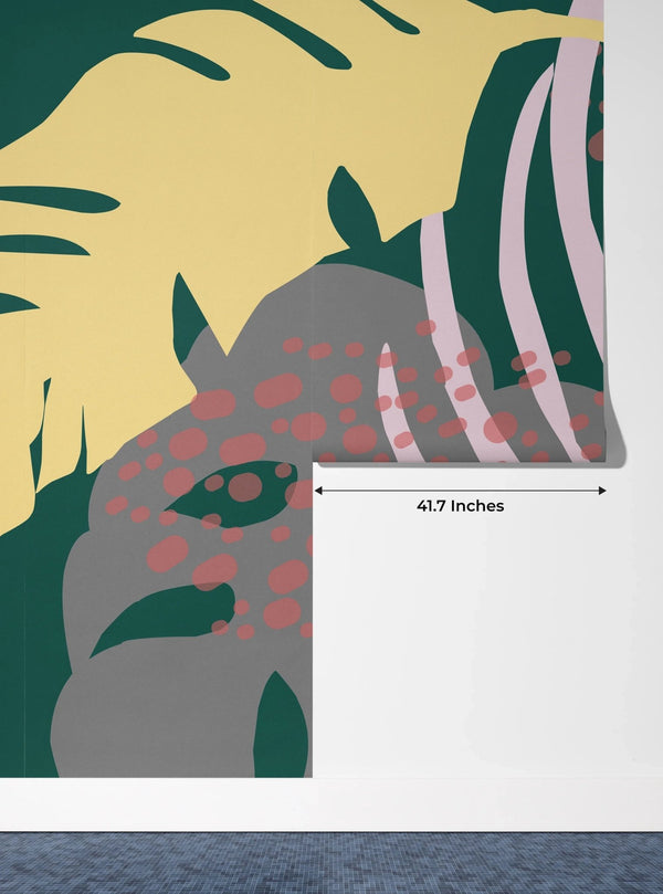 Tropical Leaves Wallpaper, Seamless Pattern Mural, Oversized Custom Size Wall Art, Non - Woven, Non - Adhesive, Modern Wall Paper, Removable - Adawall Wallpaper - Registered Trade Accounts Only, Wallpaper Wholesale Account - W77748 - Adawall Wholesale - Wallpaper Wholesaler
