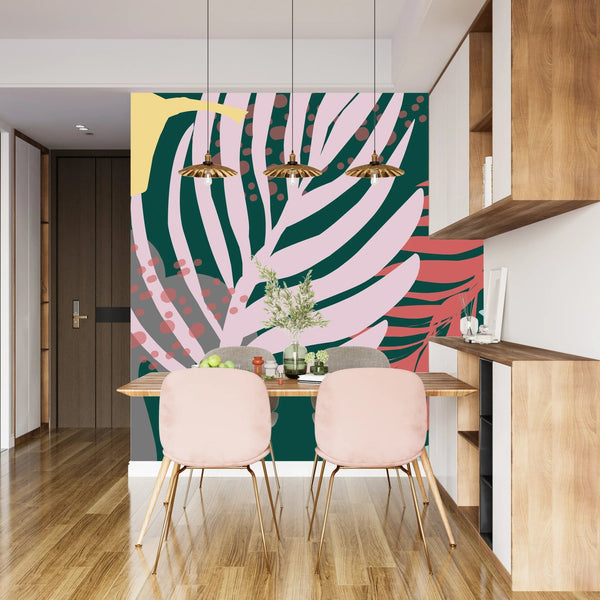 Tropical Leaves Wallpaper, Seamless Pattern Mural, Oversized Custom Size Wall Art, Non - Woven, Non - Adhesive, Modern Wall Paper, Removable - Adawall Wallpaper - Registered Trade Accounts Only, Wallpaper Wholesale Account - W77748 - Adawall Wholesale - Wallpaper Wholesaler