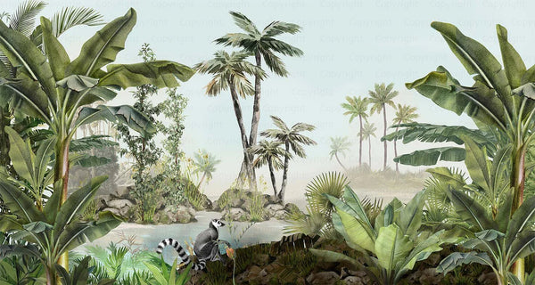 Tropical Nature Scene Wallpaper, Wall Mural, Custom Size, Non - Woven, Modern Wall Paper, Non - Pasted, Washable, Store, Removable, Wall Art - Adawall Wallpaper - Registered Trade Accounts Only, Wallpaper Wholesale Account - A303-1 - Adawall Wholesale - Wallpaper Wholesaler