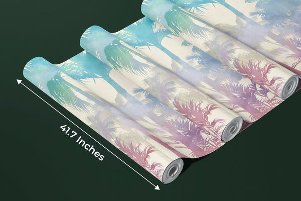 Tropical Palm Trees Wallpaper, Colorful Mural, Oversized Custom Size Wall Art, Non - Woven, Non - Adhesive, Modern Wall Paper, Removable - Adawall Wallpaper - Registered Trade Accounts Only, Wallpaper Wholesale Account - W78151 - Adawall Wholesale - Wallpaper Wholesaler