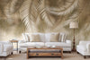 Tropical Tree Leaves Wallpaper, Above the Bed Wall Mural, Beige Leaves Custom Size Wall Covering, Non - Woven, Non - Pasted, Washable, Removable - Adawall Wallpaper - Registered Trade Accounts Only, Wallpaper Wholesale Account - FJ312-2 - Adawall Wholesale - Wallpaper Wholesaler
