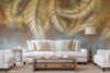Tropical Tree Leaves Wallpaper, Above the Bed Wall Mural, Yellow Leaves Custom Size Wall Covering, Non - Woven, Non - Pasted, Washable, Removable - Adawall Wallpaper - Registered Trade Accounts Only, Wallpaper Wholesale Account - FJ312-3 - Adawall Wholesale - Wallpaper Wholesaler