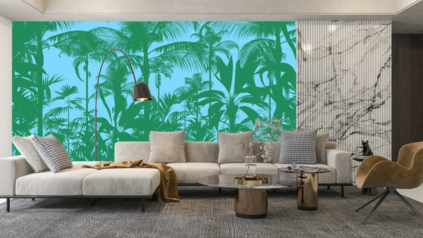 Tropical Trees Wallpaper, Landscape Mural, Oversized Custom Size Wall Art, Non - Woven, Non - Adhesive, Modern Wall Paper, Removable - Adawall Wallpaper - Registered Trade Accounts Only, Wallpaper Wholesale Account - W78152 - Adawall Wholesale - Wallpaper Wholesaler