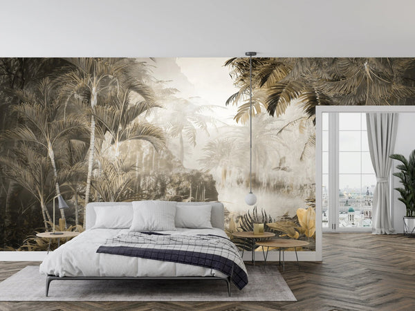 Tropical Wallpaper, Foggy Forest Mural, Oversized Custom Size Wall Art, Non - Woven, Non - Adhesive, Modern Wall Paper, Removable - Adawall Wallpaper - Registered Trade Accounts Only, Wallpaper Wholesale Account - W77987 - Adawall Wholesale - Wallpaper Wholesaler