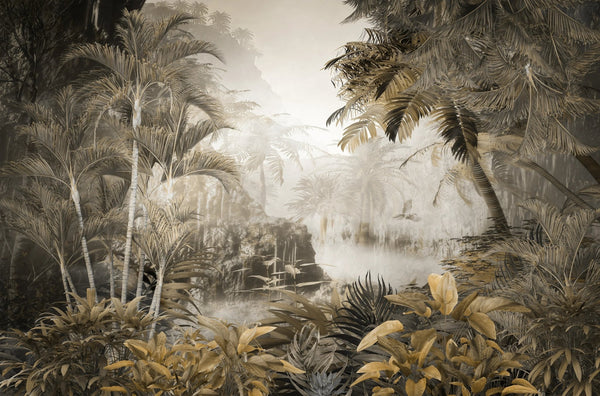 Tropical Wallpaper, Foggy Forest Mural, Oversized Custom Size Wall Art, Non - Woven, Non - Adhesive, Modern Wall Paper, Removable - Adawall Wallpaper - Registered Trade Accounts Only, Wallpaper Wholesale Account - W77987 - Adawall Wholesale - Wallpaper Wholesaler