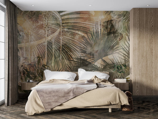 Tropics Painted Wallpaper, Vintage Mural, Oversized Custom Size Wall Art, Non - Woven, Non - Adhesive, Modern Wall Paper, Removable - Adawall Wallpaper - Registered Trade Accounts Only, Wallpaper Wholesale Account - W77508 - Adawall Wholesale - Wallpaper Wholesaler