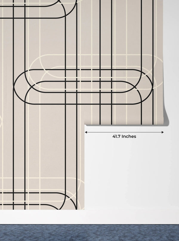 Vertical Lines, Oval Shapes Wallpaper, Seamless Pattern Mural, Oversized Custom Size Wall Art, Non - Woven, Non - Adhesive, Modern Wall Paper, Removable - Adawall Wallpaper - Registered Trade Accounts Only, Wallpaper Wholesale Account - W78194 - Adawall Wholesale - Wallpaper Wholesaler