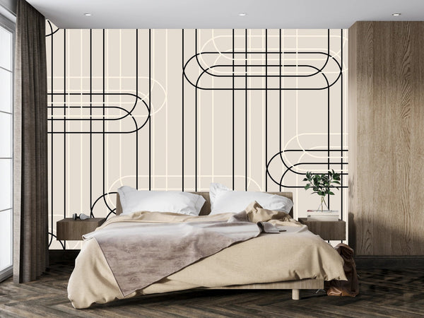 Vertical Lines, Oval Shapes Wallpaper, Seamless Pattern Mural, Oversized Custom Size Wall Art, Non - Woven, Non - Adhesive, Modern Wall Paper, Removable - Adawall Wallpaper - Registered Trade Accounts Only, Wallpaper Wholesale Account - W78194 - Adawall Wholesale - Wallpaper Wholesaler