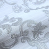 Victorian Damask Striped Wallpaper, Silver, White Rich Textured Embossed Wall Paper, Extra Wide 114 sq ft Roll, Wall Covering, Washable - Adawall Wallpaper - Registered Trade Accounts Only, Wallpaper Wholesale Account - 1305-2 - Adawall Wholesale - Wallpaper Wholesaler