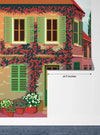 Village Square Wallpaper, Traditional Houses, Potted Flowers Mural, Oversized Custom Size Wall Art, Non - Woven, Non - Adhesive, Modern Wall Paper, Removable - Adawall Wallpaper - Registered Trade Accounts Only, Wallpaper Wholesale Account - W77772 - Adawall Wholesale - Wallpaper Wholesaler