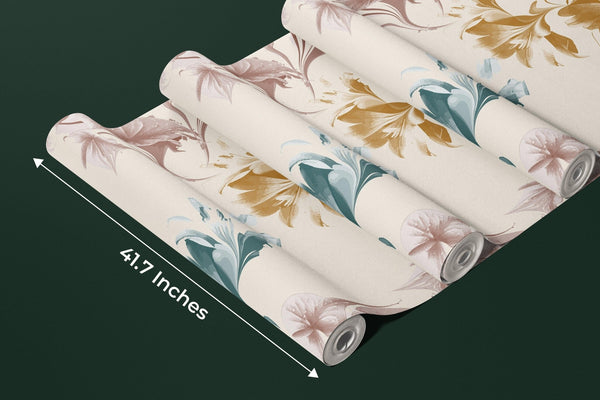 Watercolor Flower and Leaf Wallpaper, Seamless Pattern Mural, Oversized Custom Size Wall Art, Non - Woven, Non - Adhesive, Modern Wall Paper, Removable - Adawall Wallpaper - Registered Trade Accounts Only, Wallpaper Wholesale Account - W77883 - Adawall Wholesale - Wallpaper Wholesaler