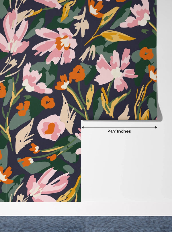Watercolor Pink Wildflowers Wallpaper, Seamless Pattern Mural, Oversized Custom Size Wall Art, Non - Woven, Non - Adhesive, Modern Wall Paper, Removable - Adawall Wallpaper - Registered Trade Accounts Only, Wallpaper Wholesale Account - W78080 - Adawall Wholesale - Wallpaper Wholesaler