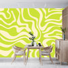 Wavy Retro Abstract Wallpaper, Green Mural, Oversized Custom Size Wall Art, Non - Woven, Non - Adhesive, Modern Wall Paper, Removable - Adawall Wallpaper - Registered Trade Accounts Only, Wallpaper Wholesale Account - W77622 - Adawall Wholesale - Wallpaper Wholesaler
