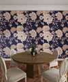 White and Gold Blooming Flowers Wallpaper, Dark Seamless Pattern Mural, Oversized Custom Size Wall Art, Non - Woven, Non - Adhesive, Modern Wall Paper, Removable - Adawall Wallpaper - Registered Trade Accounts Only, Wallpaper Wholesale Account - W77518 - Adawall Wholesale - Wallpaper Wholesaler