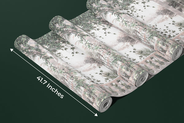 White Arch Wallpaper, Tropical Leaves, Vines Mural, Oversized Custom Size Wall Art, Non - Woven, Non - Adhesive, Modern Wall Paper, Removable - Adawall Wallpaper - Registered Trade Accounts Only, Wallpaper Wholesale Account - W77982 - Adawall Wholesale - Wallpaper Wholesaler